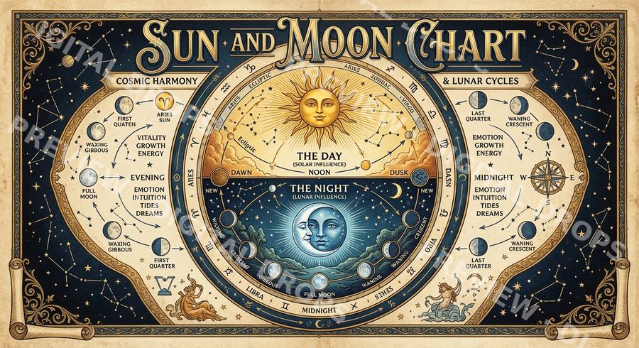 Sun and Moon Wall Chart